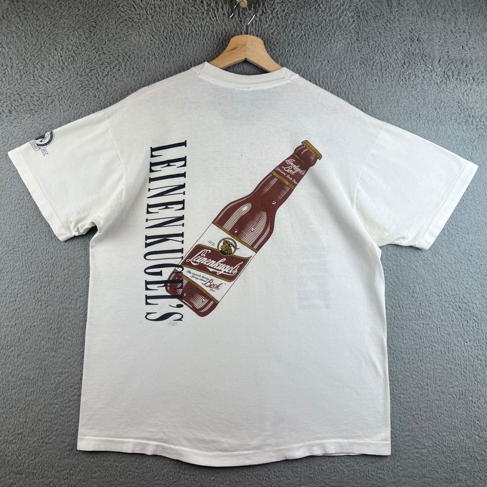 Vintage Leinenkugels Bock Is Back T Shirt 125th Anniversary White L Pocket Tee